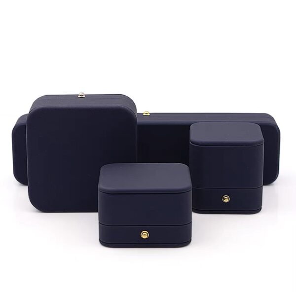 PU leather plastic jewelry box royal blue