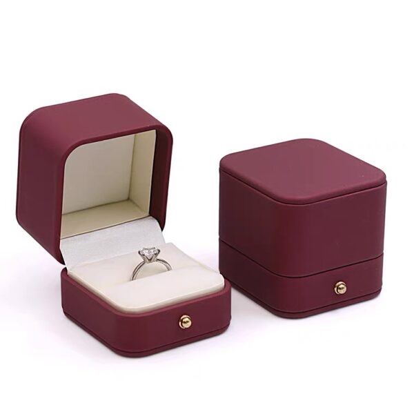 PU leather plastic jewelry box red