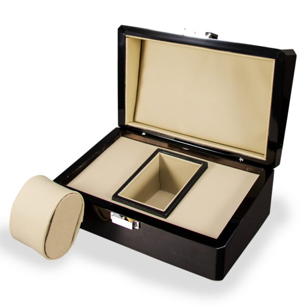 Painted Solid Wood Watch Box with Buckle Wood Grain