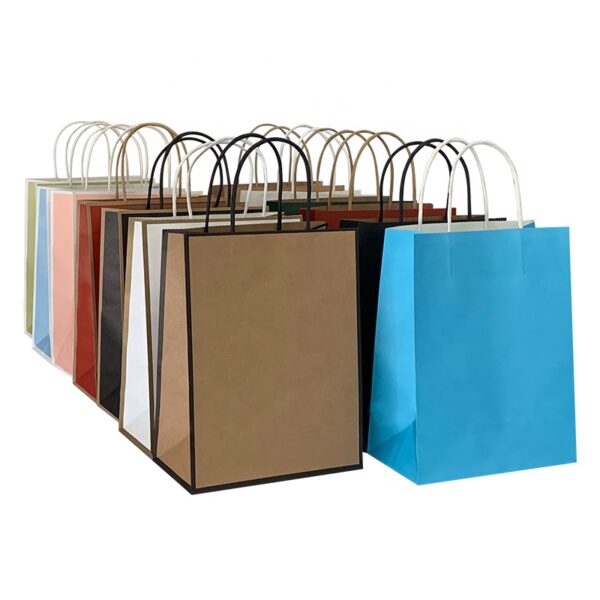 Recycled Custom Logo Kraft Paper Bag with Paper Cord Handle